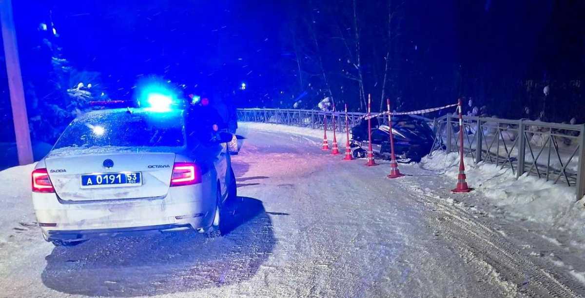 В Малой Вишере снегоход «Поларис» врезался в ограждение