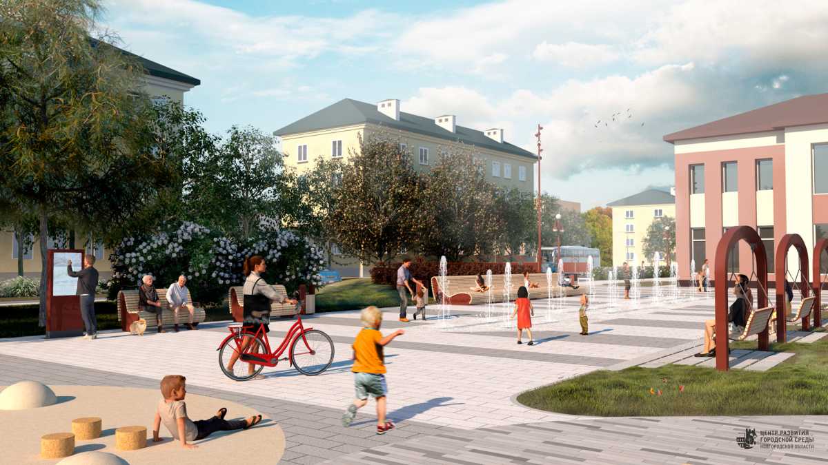 На площади 1 Мая в Боровичах установят лежаки в форме речной волны