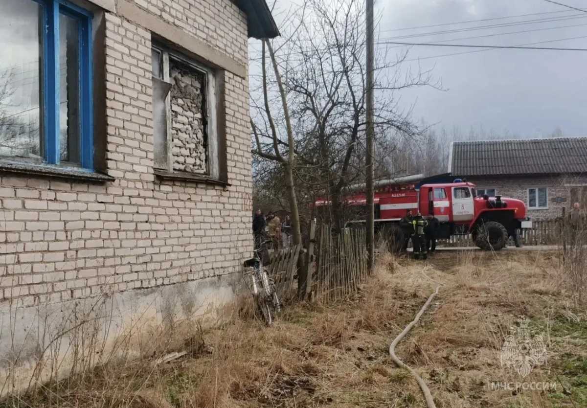 В деревне Дорогостицы Солецкого округа сгорел дом