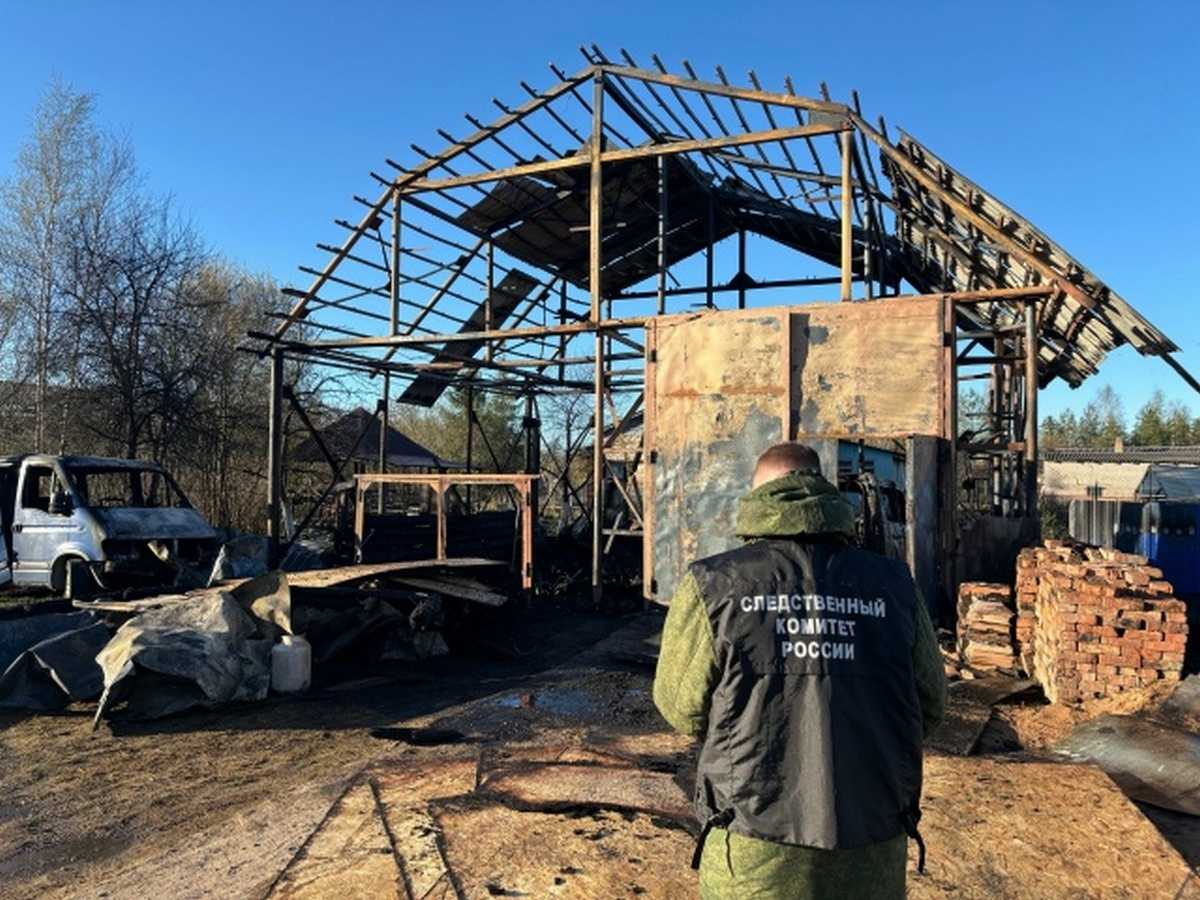 Тела двоих мужчин нашли в сгоревшем гараже в старорусской деревне Медниково