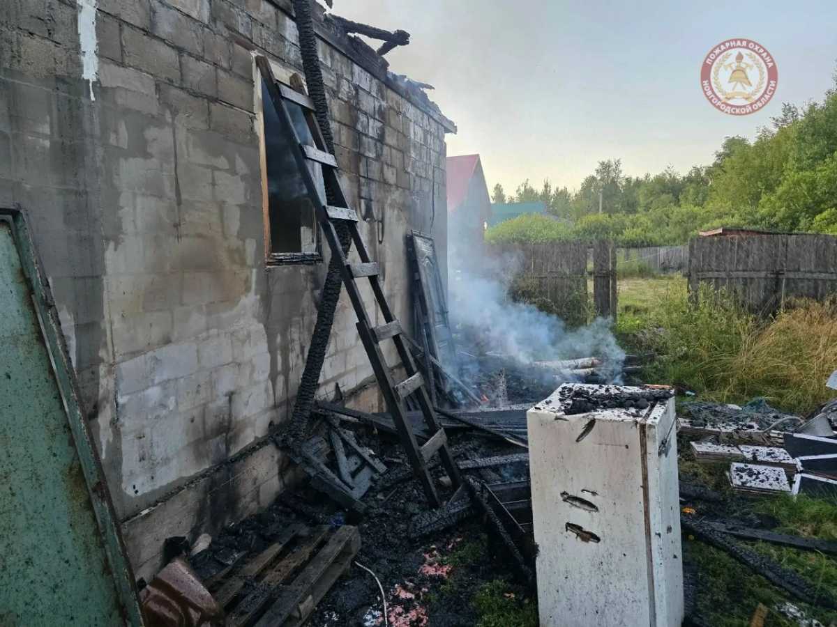В Новгородском округе пожарные потушили садовый дом В Новгородском округе пожарные потушили садовый дом