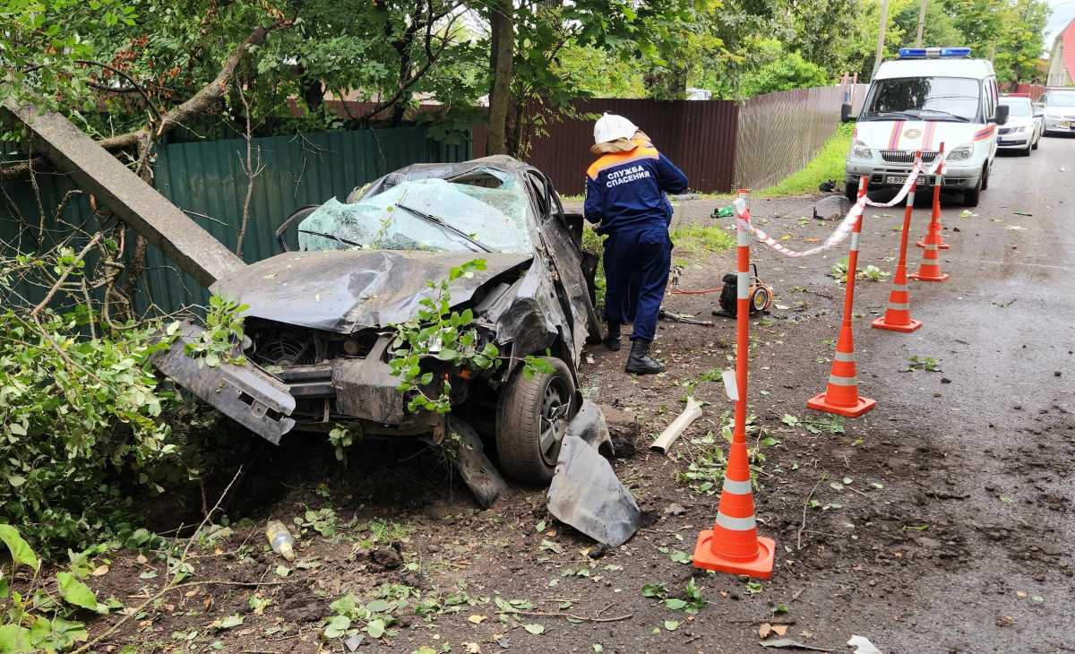 В Чудове водитель автомобиля «БИД Ф-3» врезался в дерево и опору ЛЭП В Чудове водитель автомобиля «БИД Ф-3» врезался в дерево и опору ЛЭП
