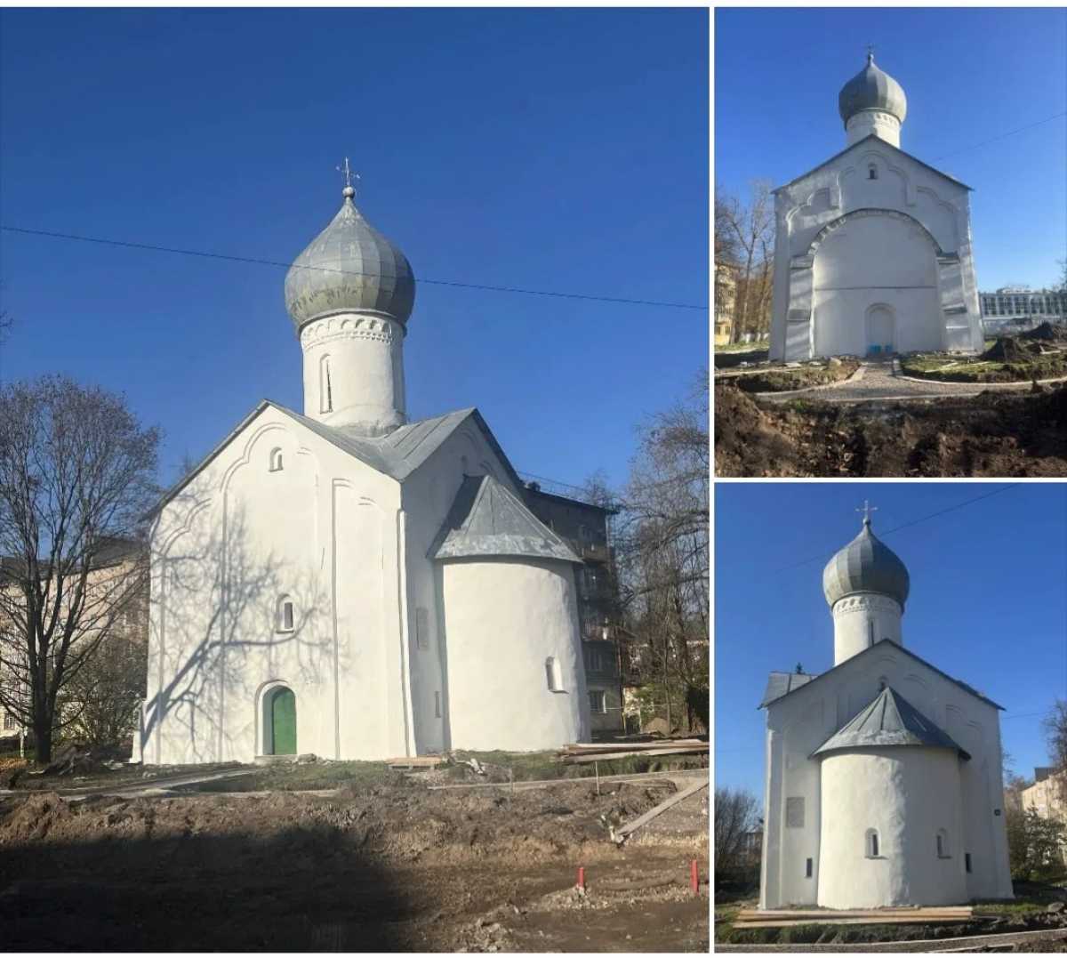 Ремонт фасадов церкви Двенадцати апостолов в Великом Новгороде завершают Ремонт фасадов церкви Двенадцати апостолов в Великом Новгороде завершают
